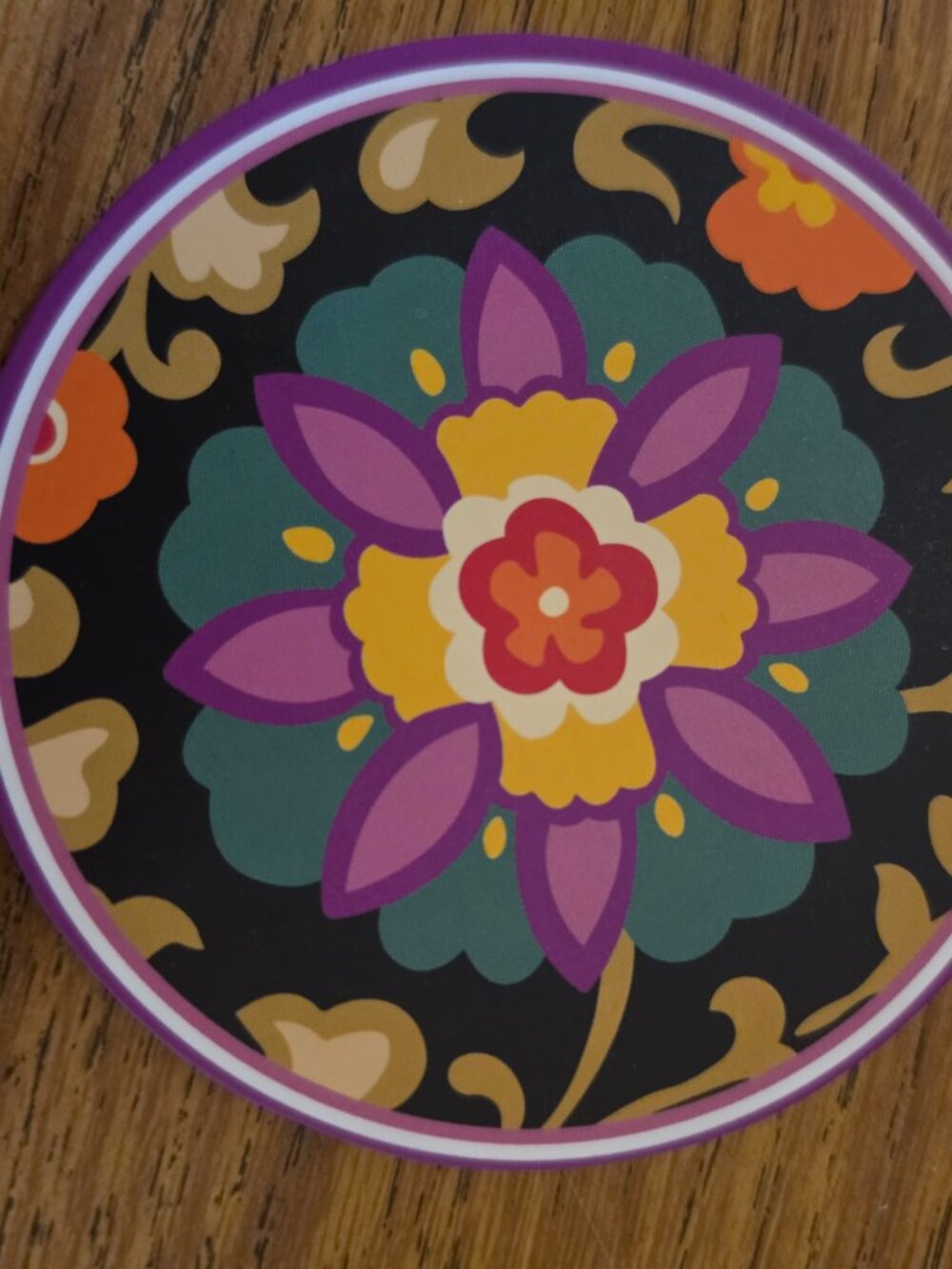 Vera Bradley Suzani Coaster Set of 8 Round Vintage Cardboard Home Decor In Box